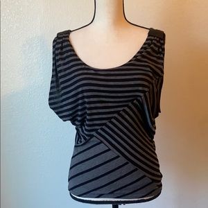 Striped black and grey tank